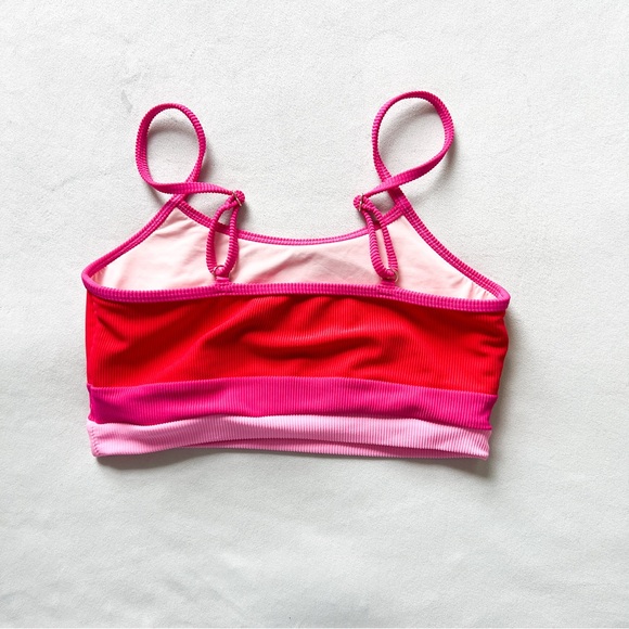 Beach Riot Red & Pink Ribbed Bikini Top - Picture 2 of 2